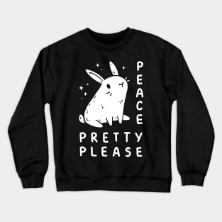 cute bunny rabbit saying peace pretty please Crewneck Sweatshirt